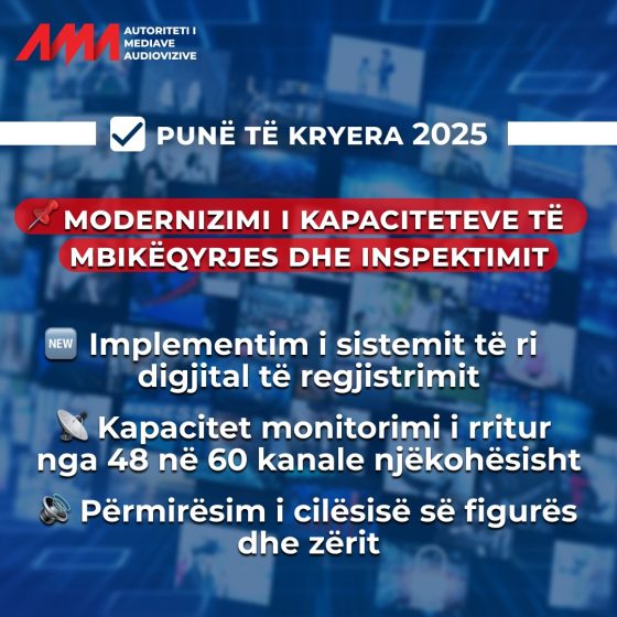 Punë të kryera gjatë vitit 2025: Rriten kapacitetet teknike të mbikëqyrjes së transmetimeve audiovizive